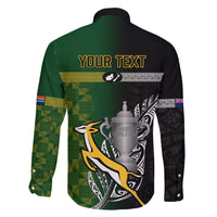 Personalised New Zealand and South Africa Rugby Family Matching Long Sleeve Bodycon Dress and Hawaiian Shirt 2023 World Cup Final All Black Springboks Together LT14 - Polynesian Pride
