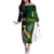 Personalised New Zealand and South Africa Rugby Family Matching Off Shoulder Long Sleeve Dress and Hawaiian Shirt 2023 World Cup Final All Black Springboks Together LT14 Mom's Dress Black - Polynesian Pride