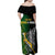 Personalised New Zealand and South Africa Rugby Family Matching Off Shoulder Maxi Dress and Hawaiian Shirt 2023 World Cup Final All Black Springboks Together LT14 - Polynesian Pride