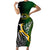 Personalised New Zealand and South Africa Rugby Family Matching Short Sleeve Bodycon Dress and Hawaiian Shirt 2023 World Cup Final All Black Springboks Together LT14 Mom's Dress Black - Polynesian Pride