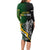 Personalised New Zealand and South Africa Rugby Long Sleeve Bodycon Dress 2023 World Cup Final All Black Springboks Together LT14 - Polynesian Pride