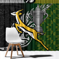 New Zealand and South Africa Rugby Window Curtain 2023 World Cup Final All Black Springboks Together LT14 - Polynesian Pride