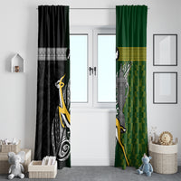 New Zealand and South Africa Rugby Window Curtain 2023 World Cup Final All Black Springboks Together LT14 - Polynesian Pride