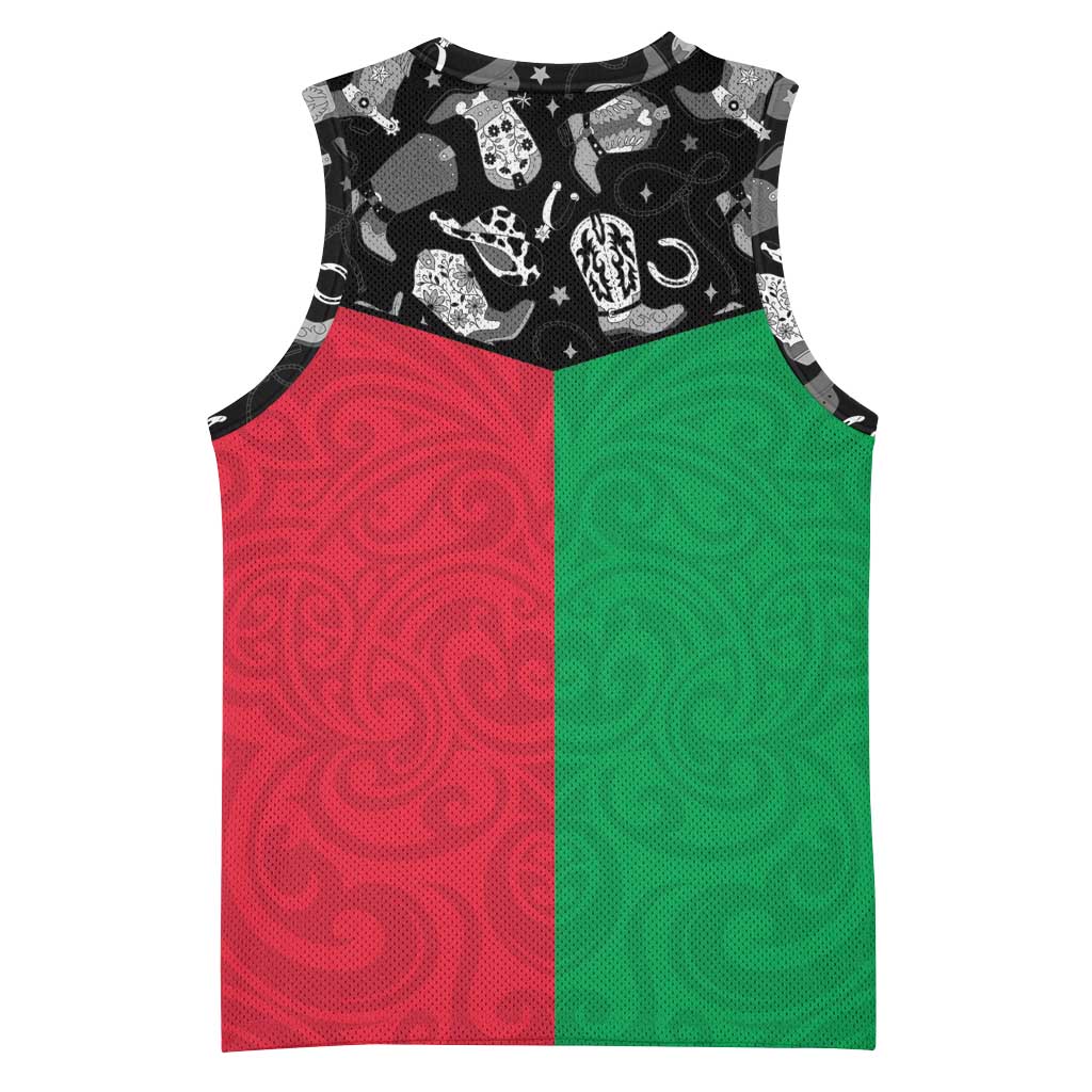 Vanuatu Cowboy Basketball Jersey Cowboy Symbols Split Stylized LT14 - Polynesian Pride