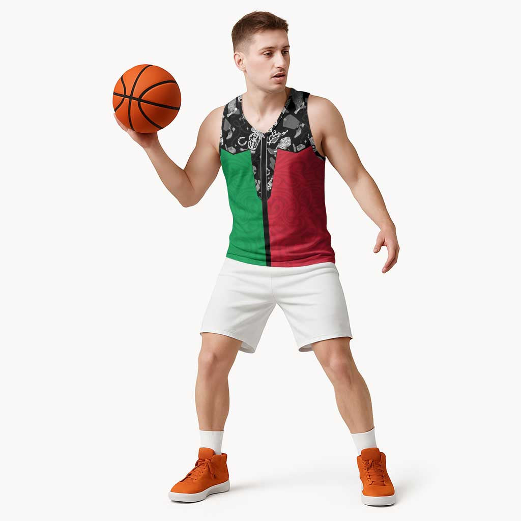 Vanuatu Cowboy Basketball Jersey Cowboy Symbols Split Stylized LT14 - Polynesian Pride