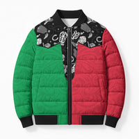 Vanuatu Cowboy Bomber Puffer Jacket Cowboy Symbols Split Stylized LT14 Unisex Green - Polynesian Pride