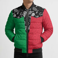 Vanuatu Cowboy Bomber Puffer Jacket Cowboy Symbols Split Stylized LT14 - Polynesian Pride