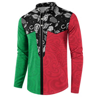 Vanuatu Cowboy Button Sweatshirt Cowboy Symbols Split Stylized LT14 - Polynesian Pride