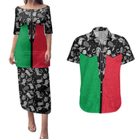 Vanuatu Cowboy Couples Matching Puletasi and Hawaiian Shirt Cowboy Symbols Split Stylized LT14 Green - Polynesian Pride
