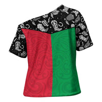 Vanuatu Cowboy Cross Shoulder Shirt Cowboy Symbols Split Stylized LT14 - Polynesian Pride