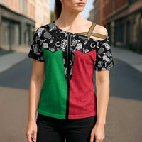 Vanuatu Cowboy Cross Shoulder Shirt Cowboy Symbols Split Stylized LT14 - Polynesian Pride