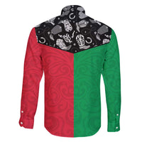Vanuatu Cowboy Family Matching Puletasi and Hawaiian Shirt Cowboy Symbols Split Stylized LT14 - Polynesian Pride