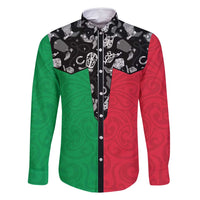 Vanuatu Cowboy Family Matching Summer Maxi Dress and Hawaiian Shirt Cowboy Symbols Split Stylized - Polynesian Pride