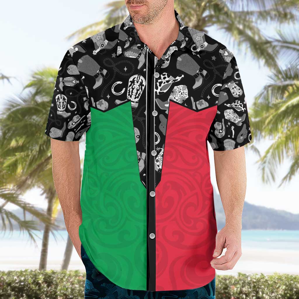 Vanuatu Cowboy Hawaiian Shirt Cowboy Symbols Split Stylized LT14 - Polynesian Pride