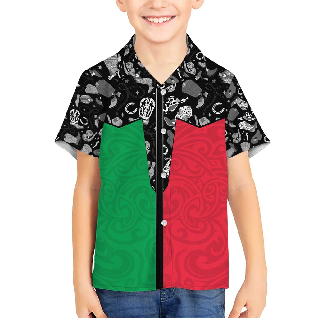 Vanuatu Cowboy Hawaiian Shirt Cowboy Symbols Split Stylized LT14 - Polynesian Pride