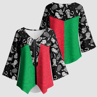 Vanuatu Cowboy Kimono Sleeve Blouse Cowboy Symbols Split Stylized LT14 - Polynesian Pride