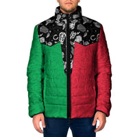Vanuatu Cowboy Padded Jacket Cowboy Symbols Split Stylized LT14 Men Green - Polynesian Pride