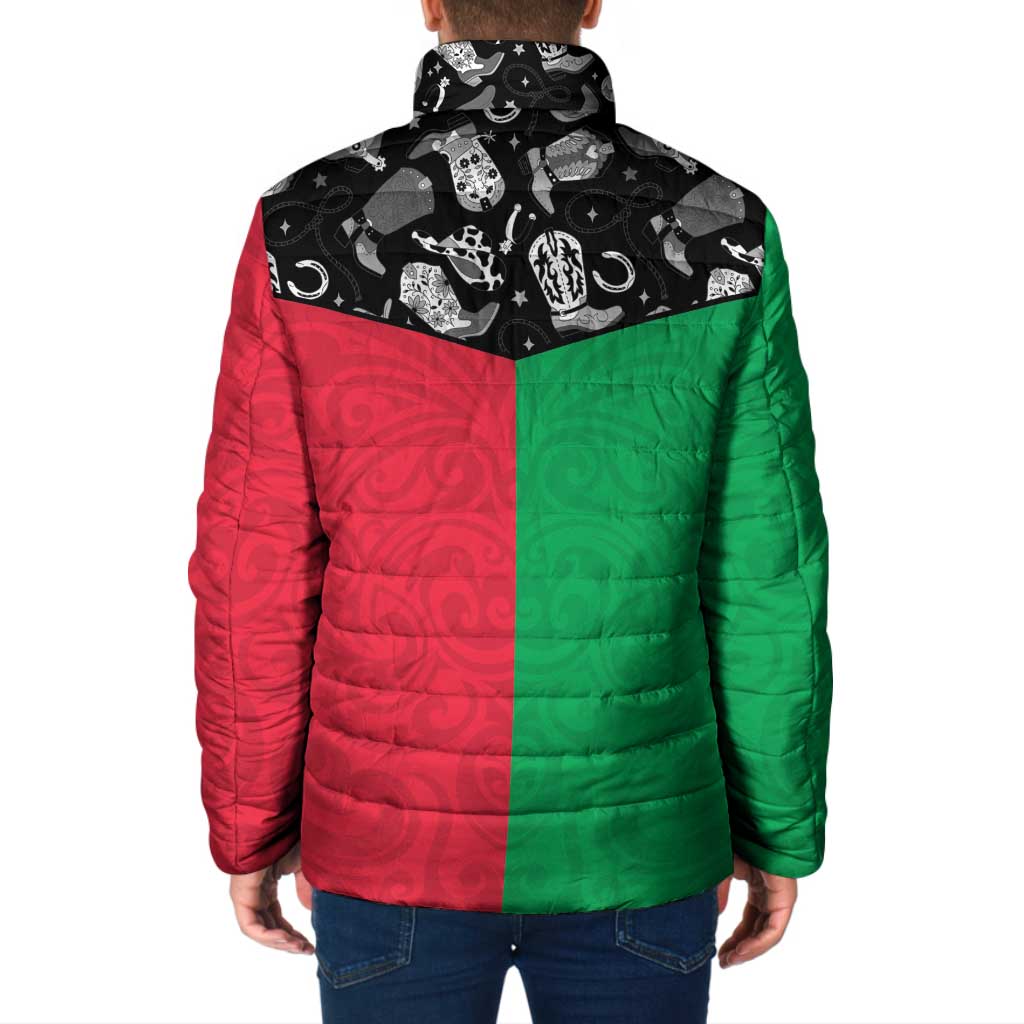 Vanuatu Cowboy Padded Jacket Cowboy Symbols Split Stylized LT14 - Polynesian Pride