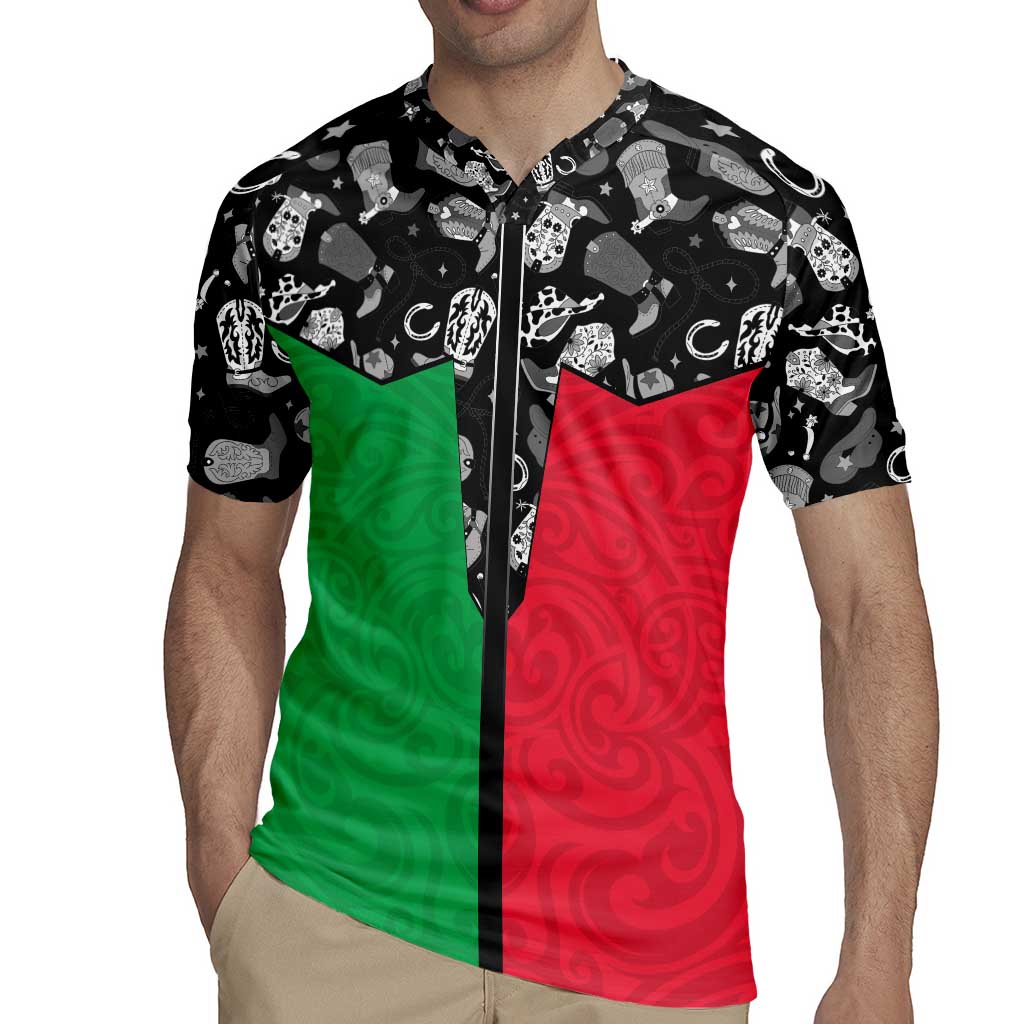 Vanuatu Cowboy Rugby Jersey Cowboy Symbols Split Stylized - Polynesian Pride