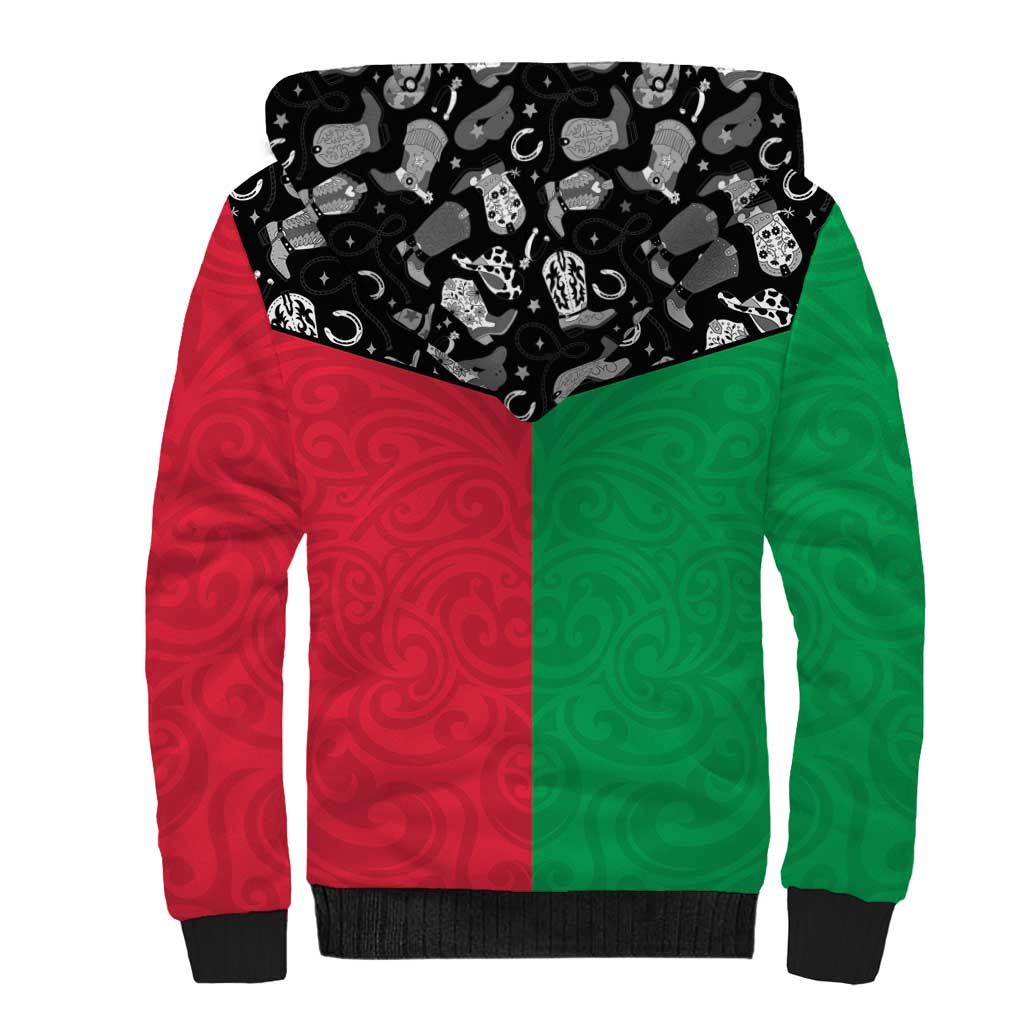 Vanuatu Cowboy Sherpa Hoodie Cowboy Symbols Split Stylized LT14 - Polynesian Pride