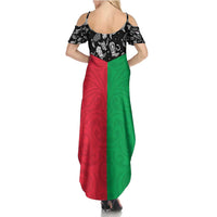 Vanuatu Cowboy Summer Maxi Dress Cowboy Symbols Split Stylized LT14 - Polynesian Pride