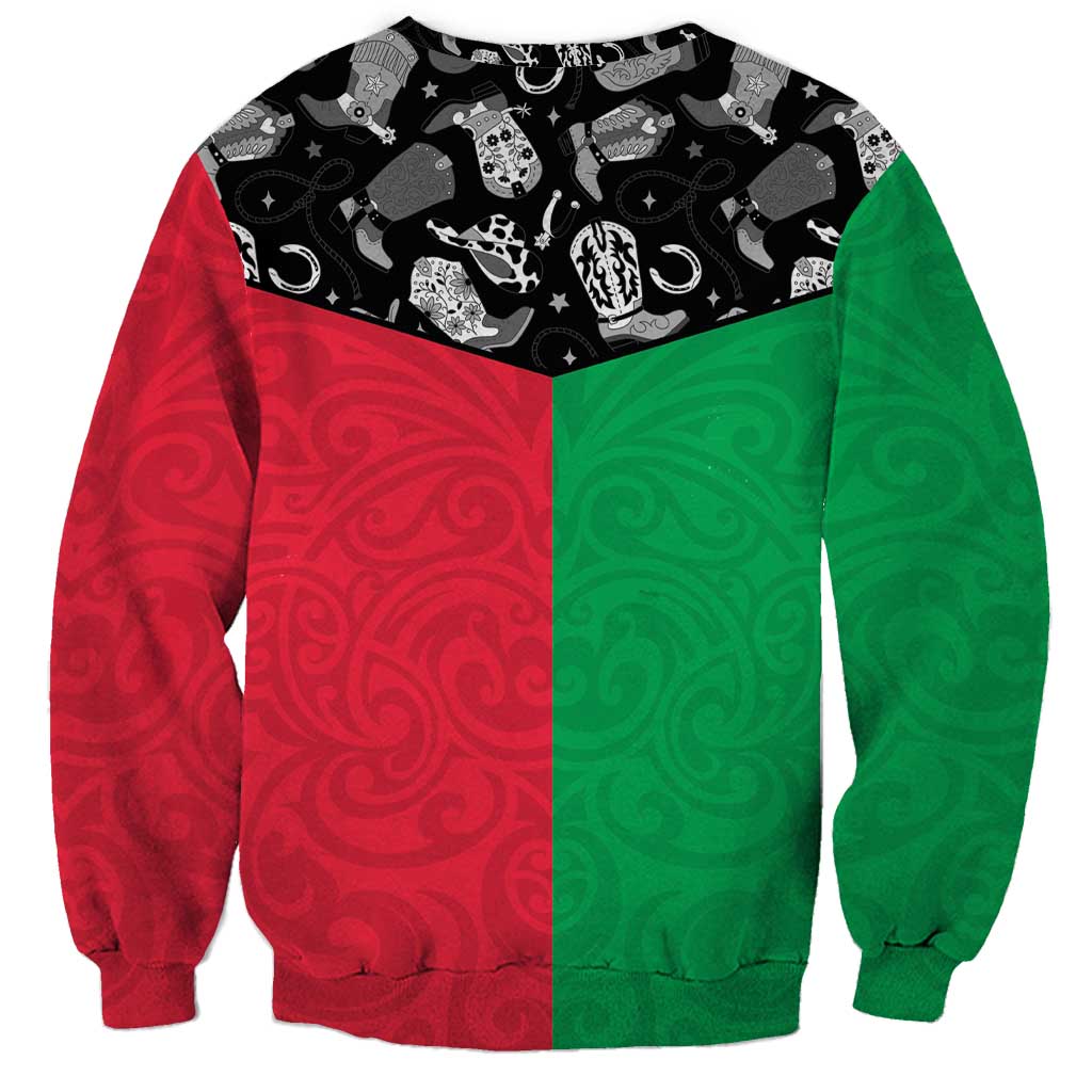 Vanuatu Cowboy Sweatshirt Cowboy Symbols Split Stylized LT14 - Polynesian Pride