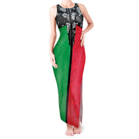 Vanuatu Cowboy Tank Maxi Dress Cowboy Symbols Split Stylized LT14 Women Green - Polynesian Pride