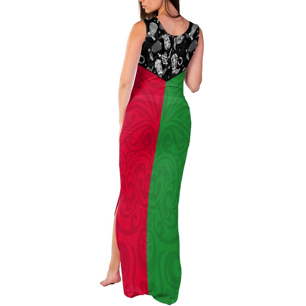 Vanuatu Cowboy Tank Maxi Dress Cowboy Symbols Split Stylized LT14 - Polynesian Pride