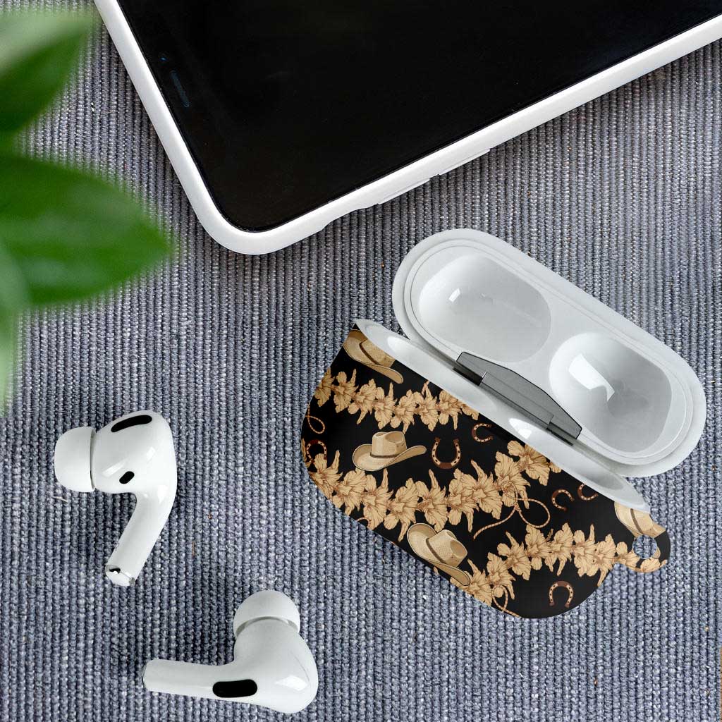 Vanuatu Cowboy AirPods Case Seamless Straw Hats Hibiscus LT14 - Polynesian Pride