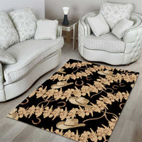 Vanuatu Cowboy Area Rug Seamless Straw Hats Hibiscus - Polynesian Pride