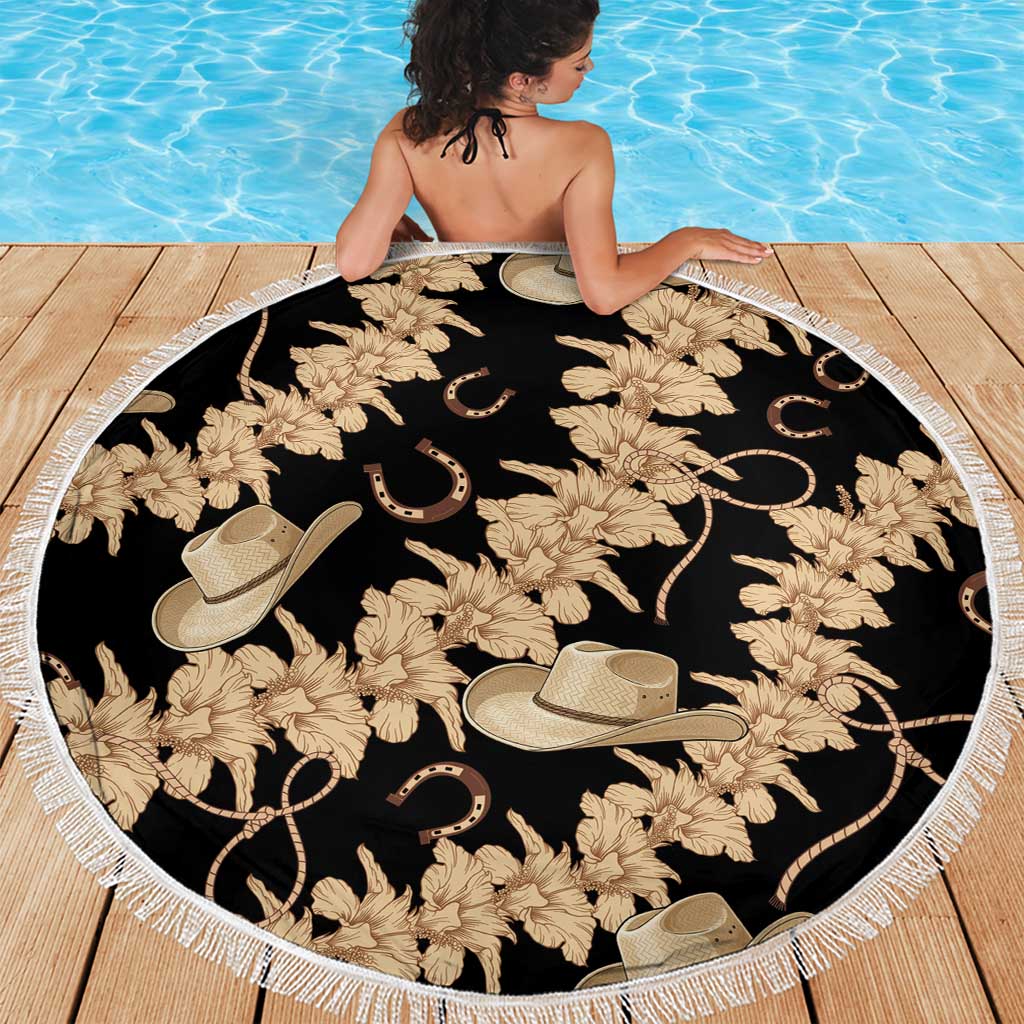 Vanuatu Cowboy Beach Blanket Seamless Straw Hats Hibiscus LT14 - Polynesian Pride