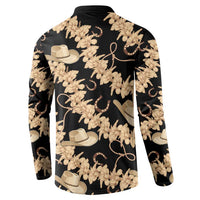 Vanuatu Cowboy Button Sweatshirt Seamless Straw Hats Hibiscus LT14 - Polynesian Pride