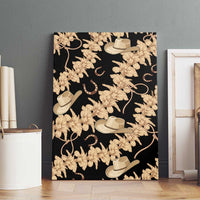 Vanuatu Cowboy Canvas Wall Art Seamless Straw Hats Hibiscus LT14 - Polynesian Pride