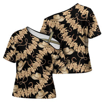 Vanuatu Cowboy Cross Shoulder Shirt Seamless Straw Hats Hibiscus LT14 - Polynesian Pride