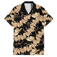Vanuatu Cowboy Hawaiian Shirt Seamless Straw Hats Hibiscus - Polynesian Pride