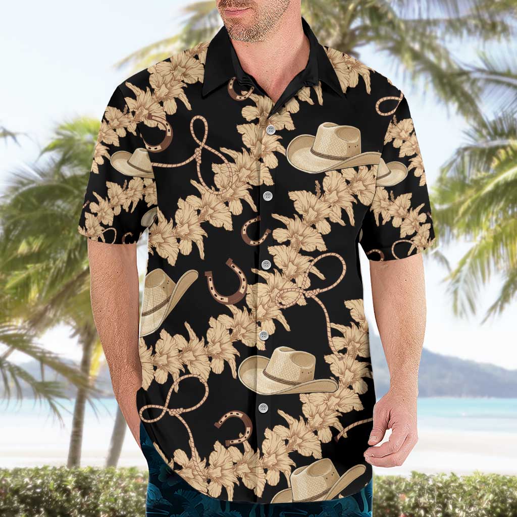 Vanuatu Cowboy Hawaiian Shirt Seamless Straw Hats Hibiscus - Polynesian Pride