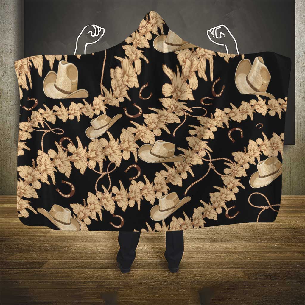 Vanuatu Cowboy Hooded Blanket Seamless Straw Hats Hibiscus - Polynesian Pride