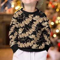 Vanuatu Cowboy Kid Ugly Christmas Sweater Seamless Straw Hats Hibiscus LT14 - Polynesian Pride