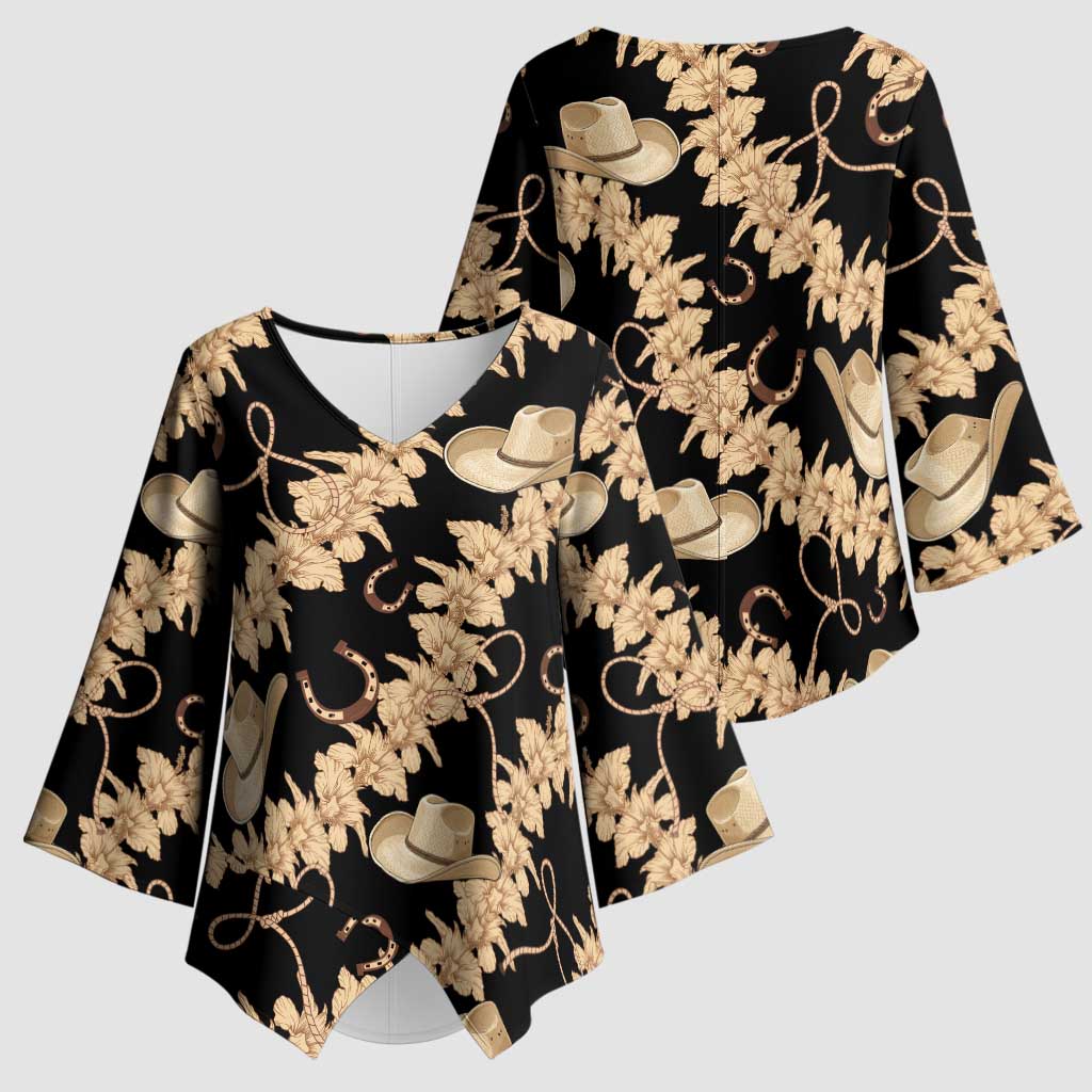 Vanuatu Cowboy Kimono Sleeve Blouse Seamless Straw Hats Hibiscus LT14 - Polynesian Pride