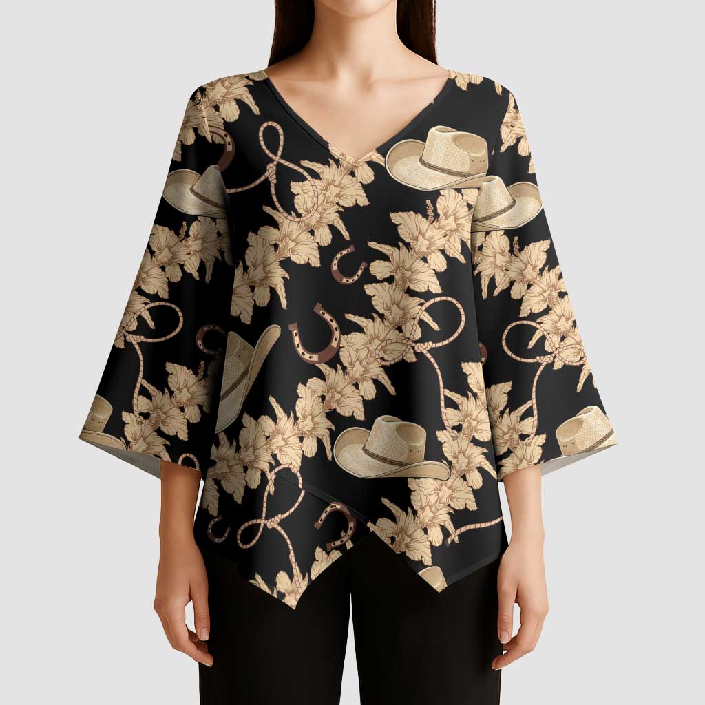 Vanuatu Cowboy Kimono Sleeve Blouse Seamless Straw Hats Hibiscus LT14 - Polynesian Pride