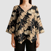 Vanuatu Cowboy Kimono Sleeve Blouse Seamless Straw Hats Hibiscus LT14 - Polynesian Pride