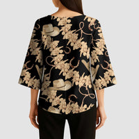Vanuatu Cowboy Kimono Sleeve Blouse Seamless Straw Hats Hibiscus LT14 - Polynesian Pride