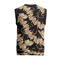 Vanuatu Cowboy Christmas Knitted V-Neck Vest Seamless Straw Hats Hibiscus LT14 - Polynesian Pride