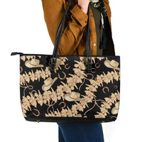 Vanuatu Cowboy Leather Tote Bag Seamless Straw Hats Hibiscus - Polynesian Pride