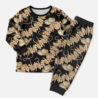 Vanuatu Cowboy Christmas Pajama Set Seamless Straw Hats Hibiscus LT14 Men Black - Polynesian Pride