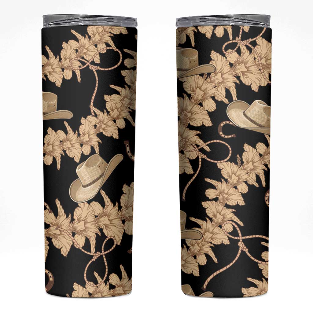 Vanuatu Cowboy Skinny Tumbler Seamless Straw Hats Hibiscus - Polynesian Pride