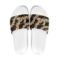 Vanuatu Cowboy Slide Sandals Seamless Straw Hats Hibiscus LT14 Black - Polynesian Pride