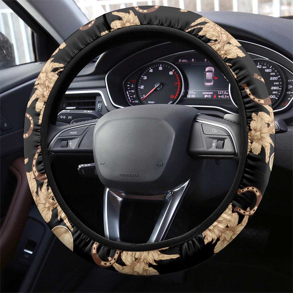 Vanuatu Cowboy Steering Wheel Cover Seamless Straw Hats Hibiscus LT14 - Polynesian Pride