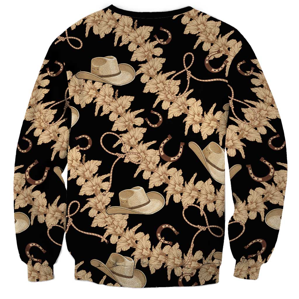 Vanuatu Cowboy Sweatshirt Seamless Straw Hats Hibiscus LT14 - Polynesian Pride