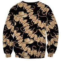 Vanuatu Cowboy Sweatshirt Seamless Straw Hats Hibiscus LT14 - Polynesian Pride